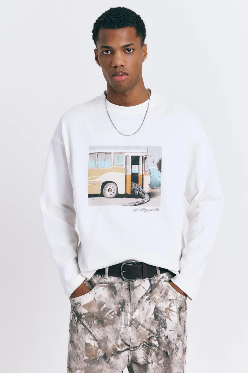 Pull&Bear T-shirt Bianco 4194672 miniatura 2