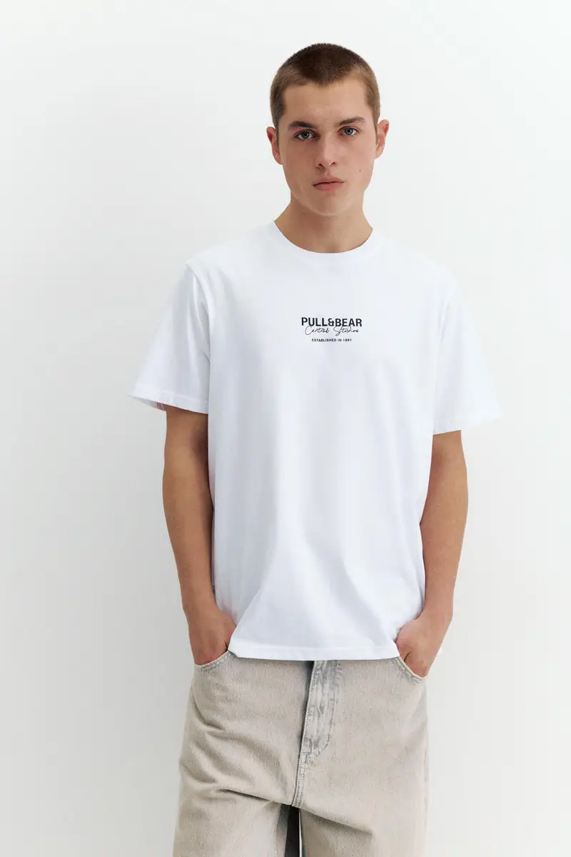 Pull&Bear T-shirt Bianco 4164623