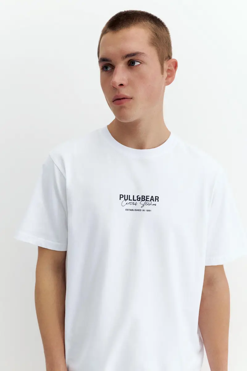 Pull&Bear T-shirt Bianco 4291863 miniatura 3