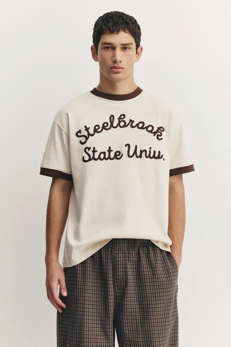 Pull&Bear T-shirt Beige 4362605 miniatura 3