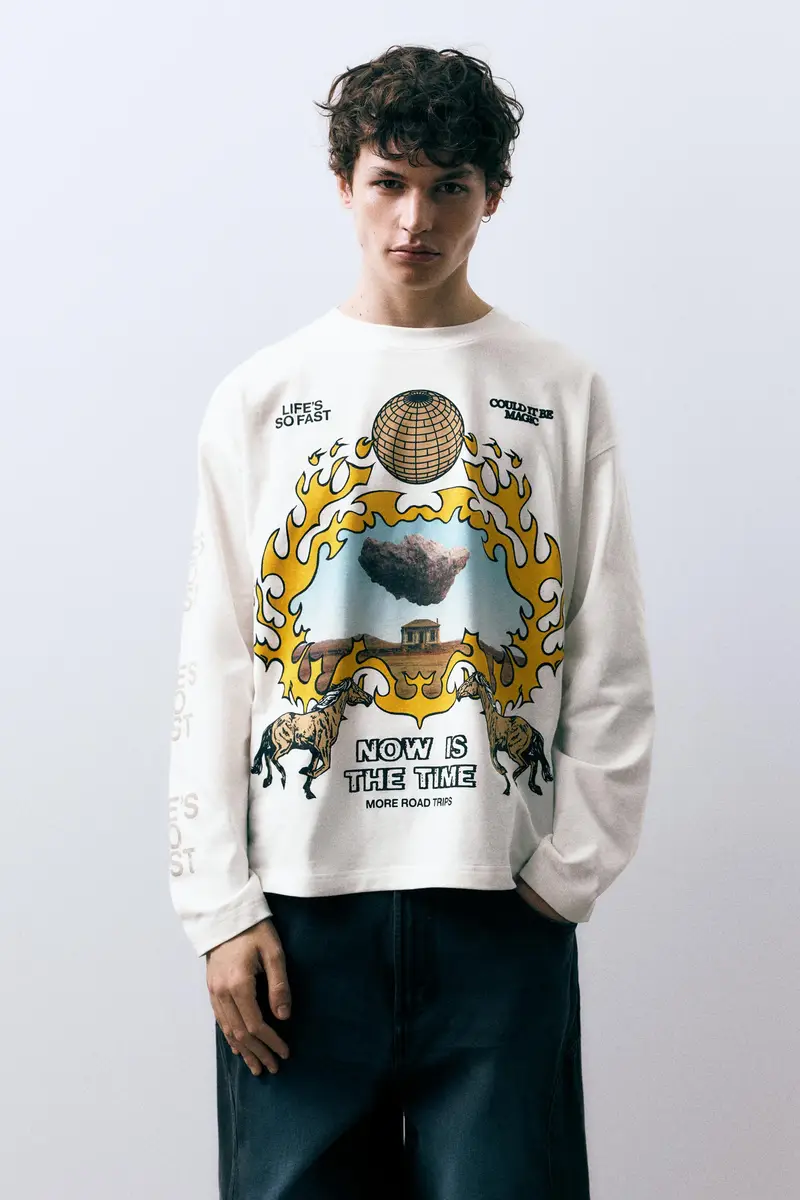 Pull&Bear T-shirt Bianco 4144012 miniatura 2