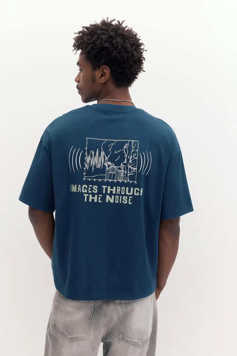 Pull&Bear T-shirt Blu 4362619 miniatura 2