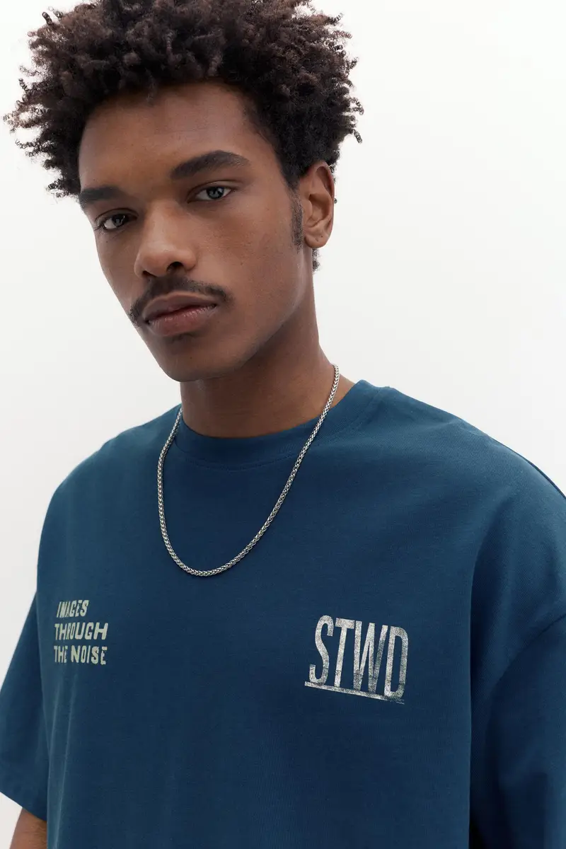 Pull&Bear T-shirt Blu 4362619 miniatura 3