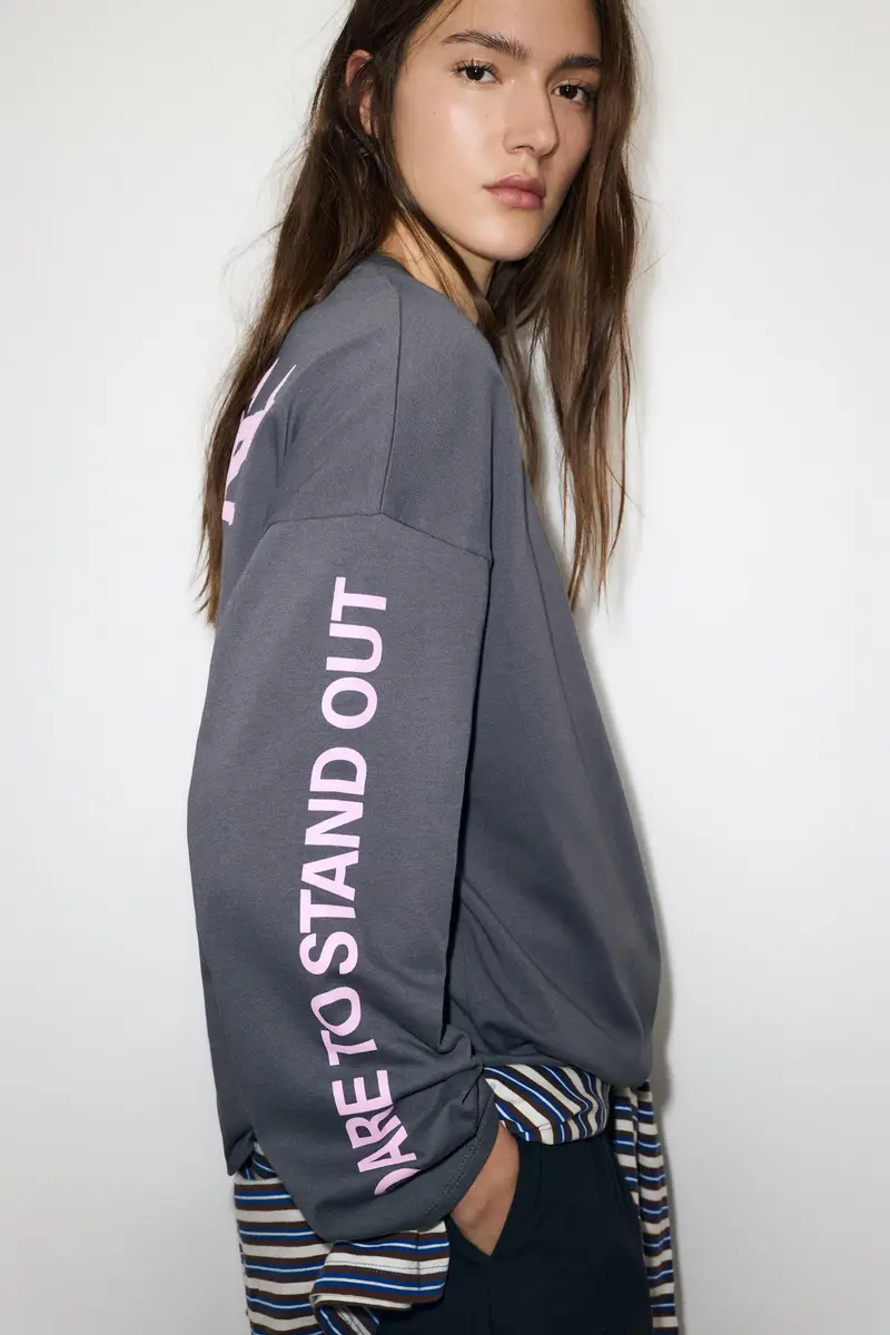 Pull&Bear T-shirt Grigio 4173903 miniatura 3