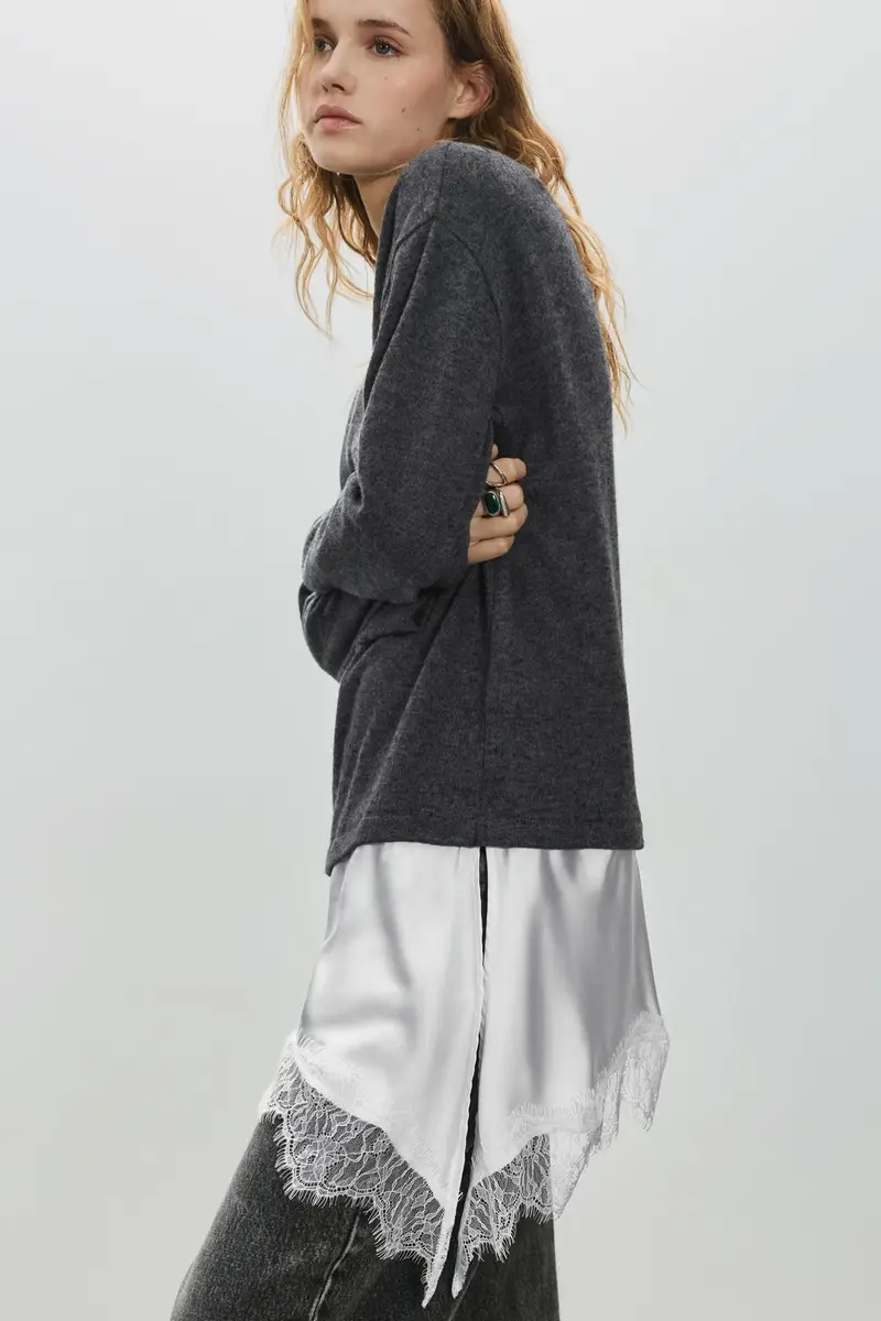 Pull&Bear T-shirt Grigio 3900149 miniatura 3