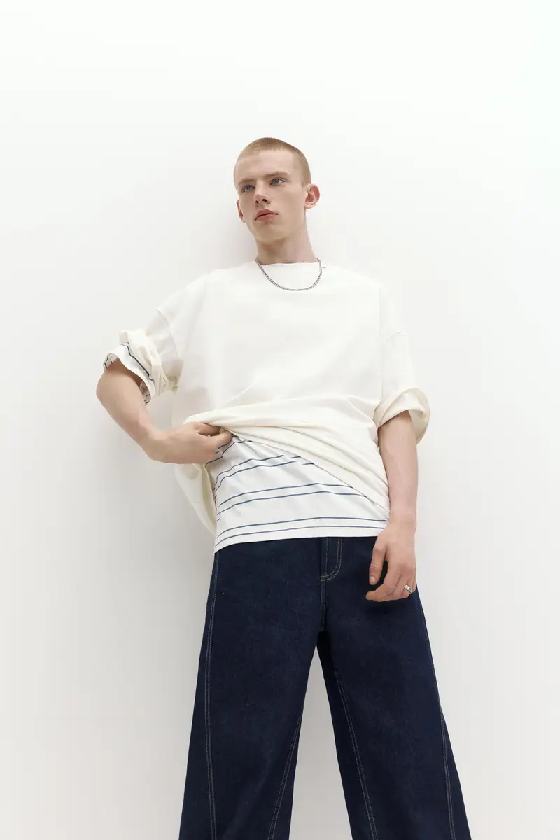 T-Shirt Loose Fit Bianco rotto