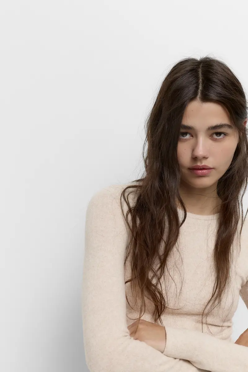 Pull&Bear T-shirt Beige 3933930 miniatura 3