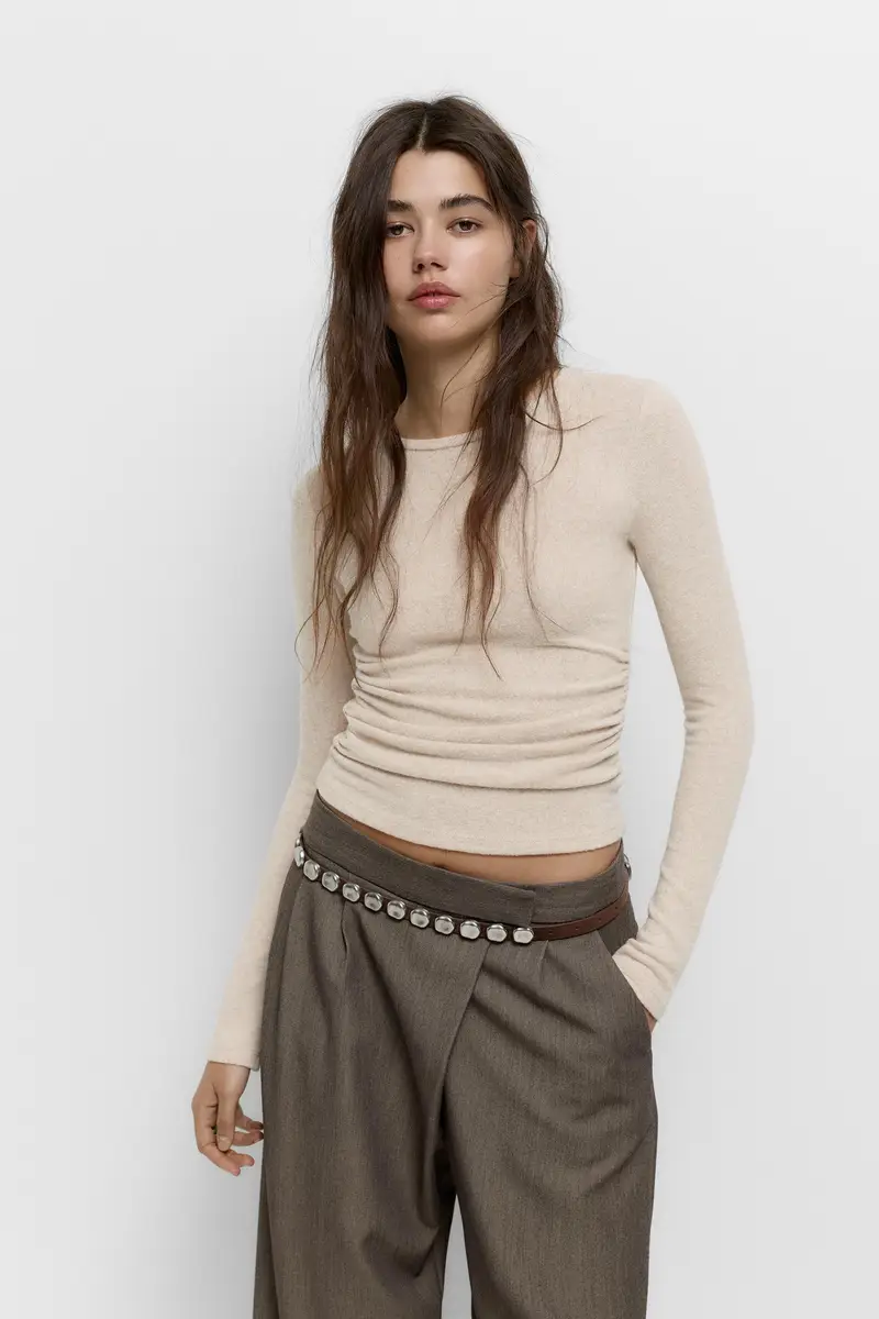 Pull&Bear T-shirt Beige 3933930