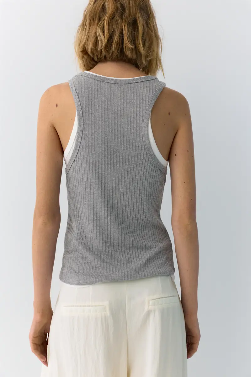 Top A Maglia Doppio Grigio vigoré miniatura 2