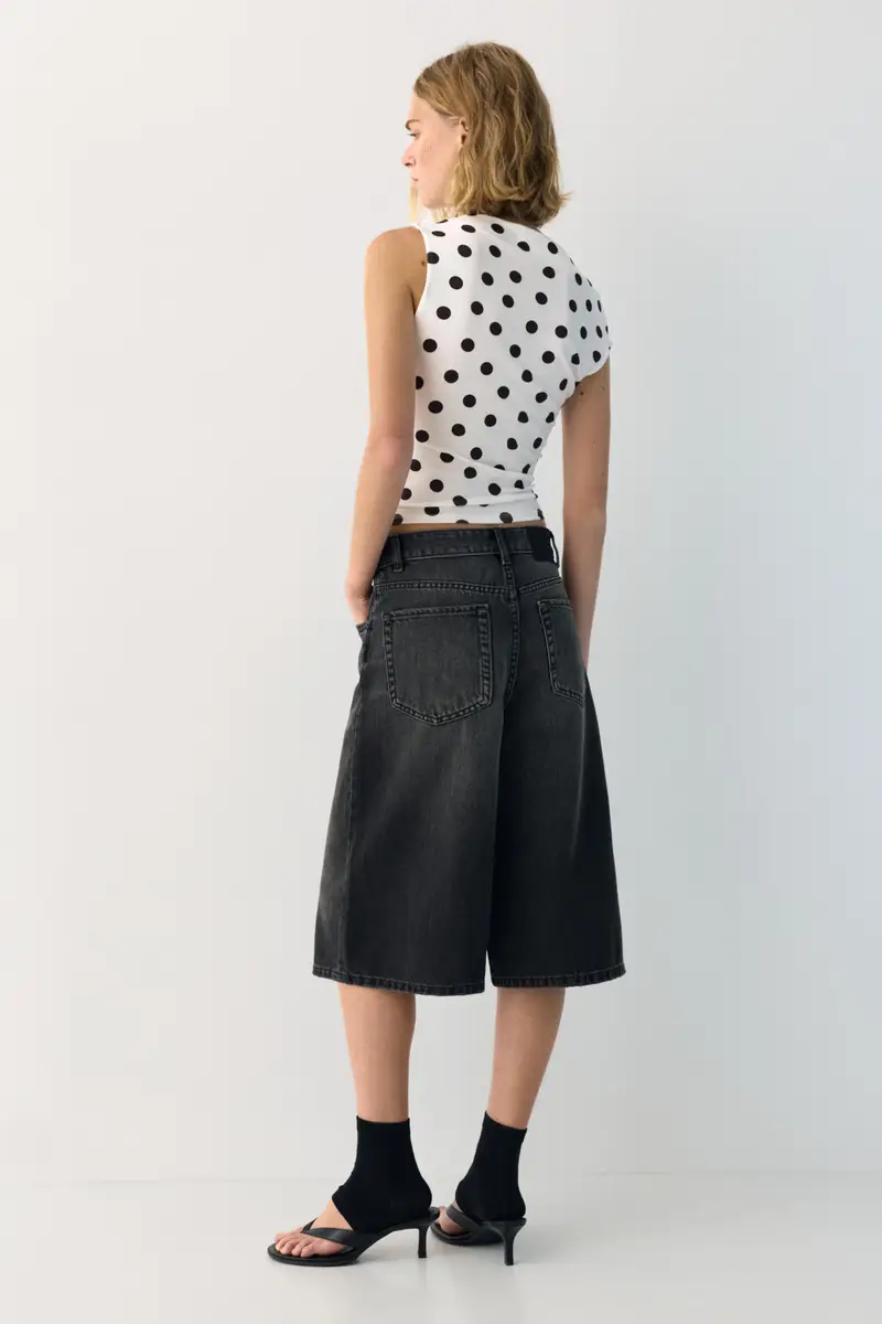 Top Asimmetrico Arricciato Stampa 1 miniatura 3