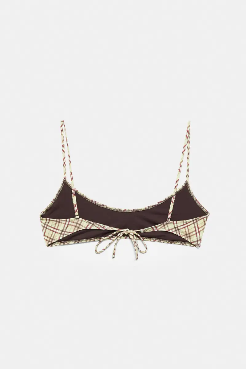 Top Bikini A Quadri Verde miniatura 3