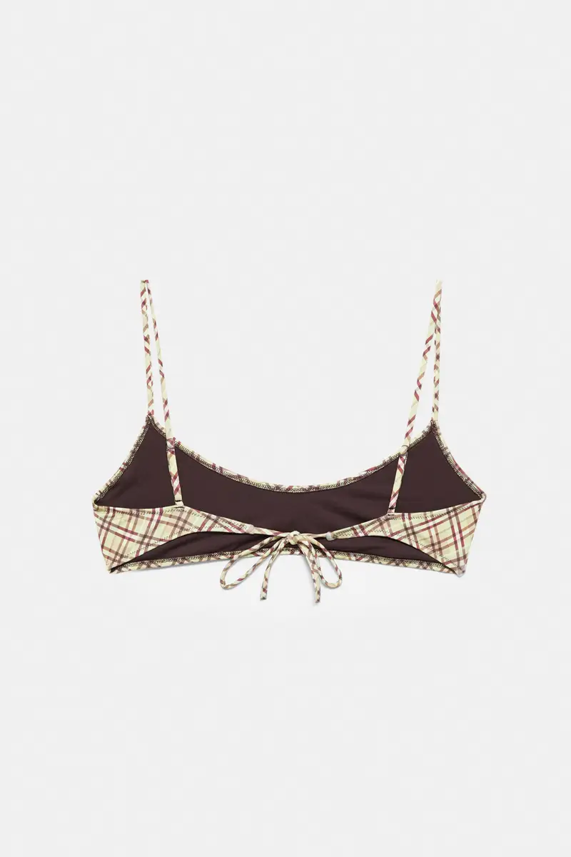 Top Bikini A Quadri Verde miniatura 3