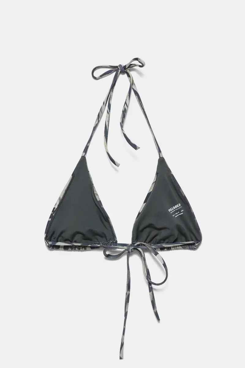 Top Bikini A Triangolo Con Farfalla Verde miniatura 2