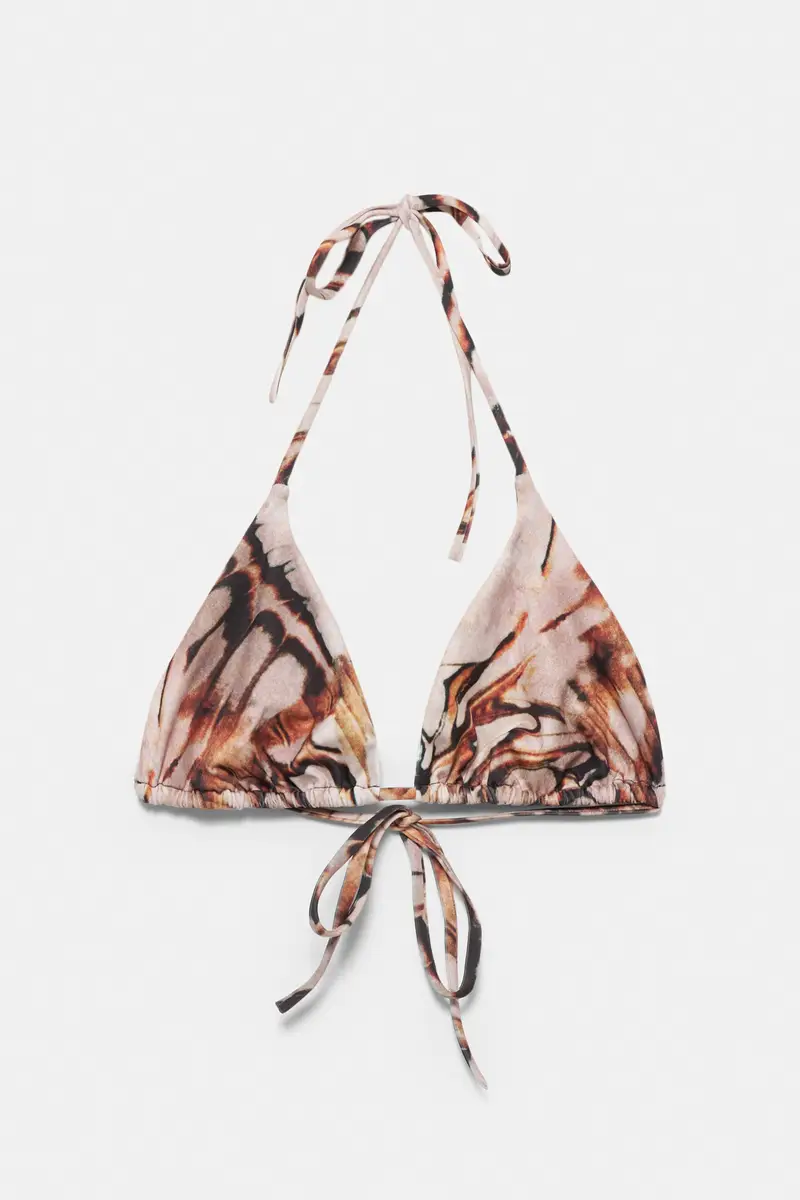 Top Bikini Triangolo Farfalla Rosa miniatura 2