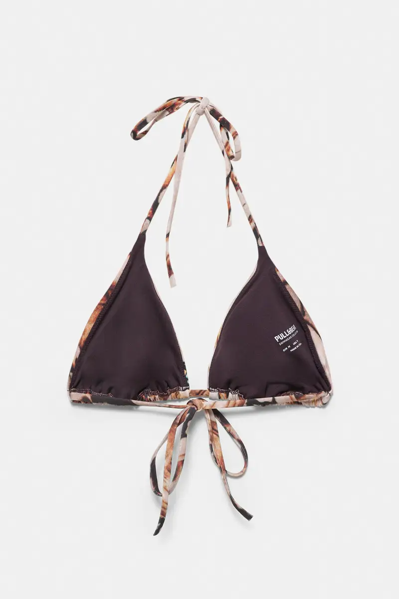 Top Bikini Triangolo Farfalla Rosa miniatura 3