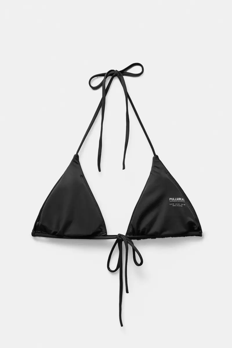 Top Bikini Triangolo Nero miniatura 2