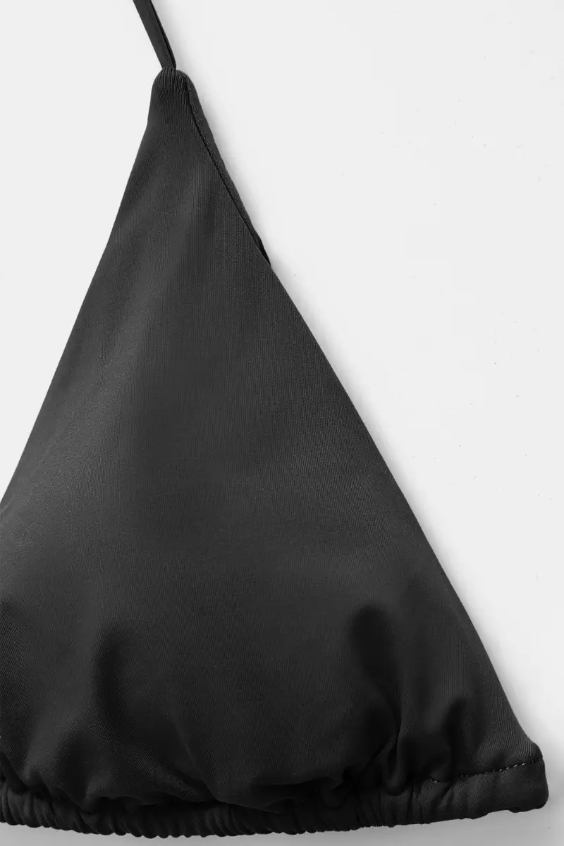 Top Bikini Triangolo Nero miniatura 3