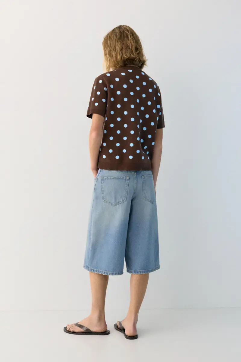 Top In Maglia A Pois Marrone miniatura 3