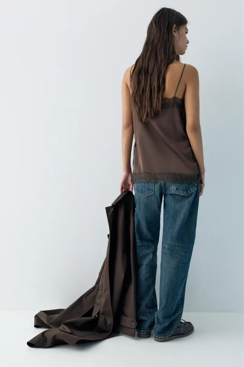 Pull&Bear Top Marrone 4235987 miniatura 3