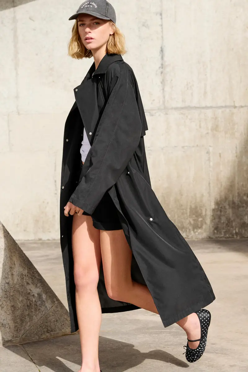 Trench Leggero Oversize Nero