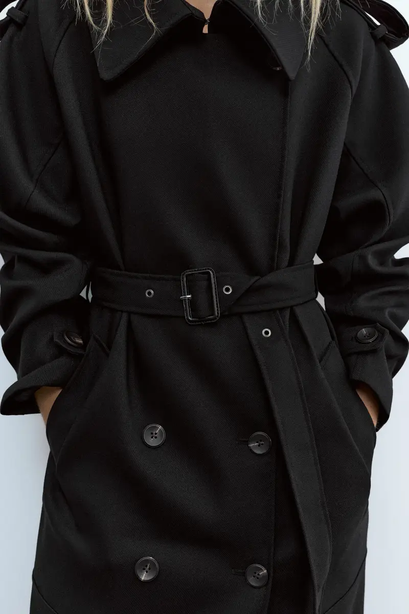 Pull&Bear Trench Nero 4205913 miniatura 3