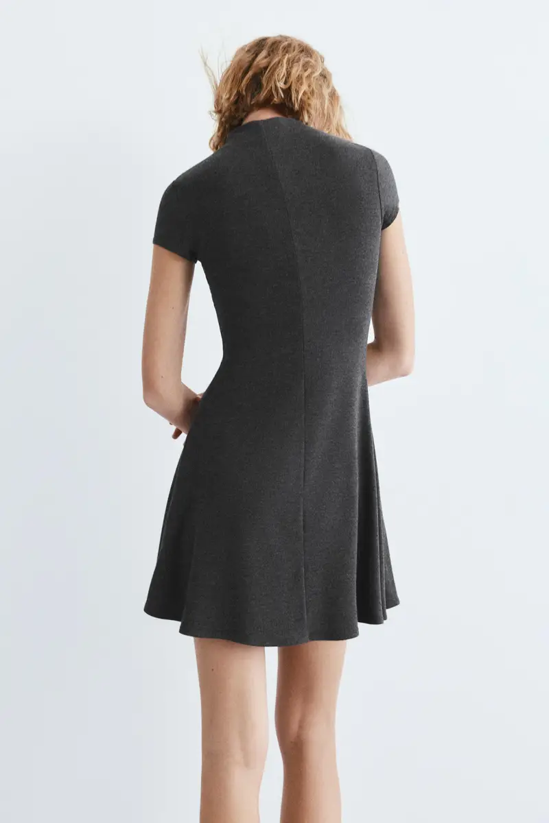 Vestito Corto Collo Perkins Grigio vigoré miniatura 2