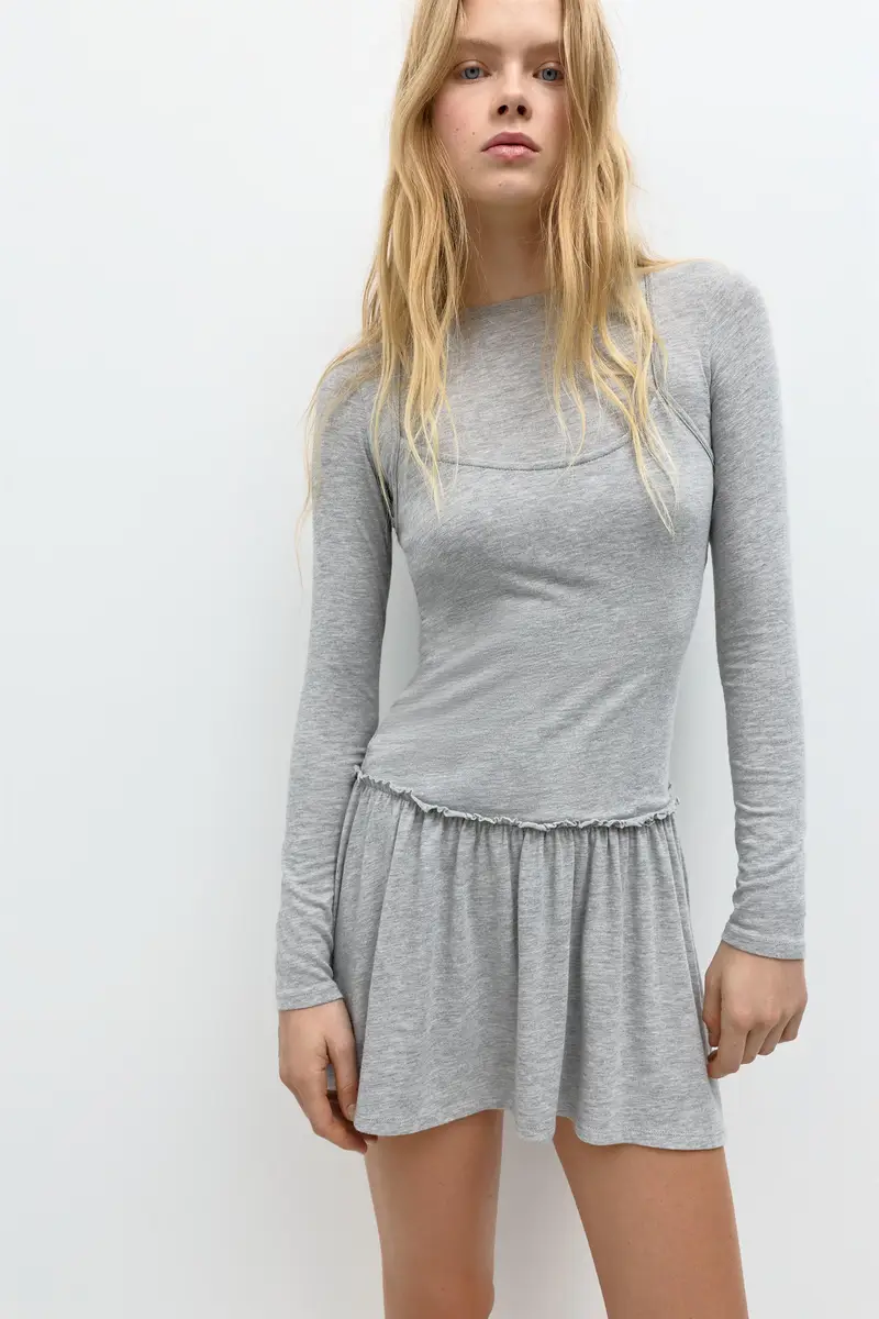 Vestito Corto Doppio Grigio vigoré miniatura 2