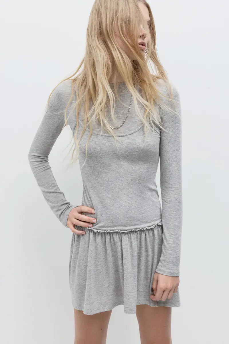 Vestito Corto Doppio Grigio vigoré