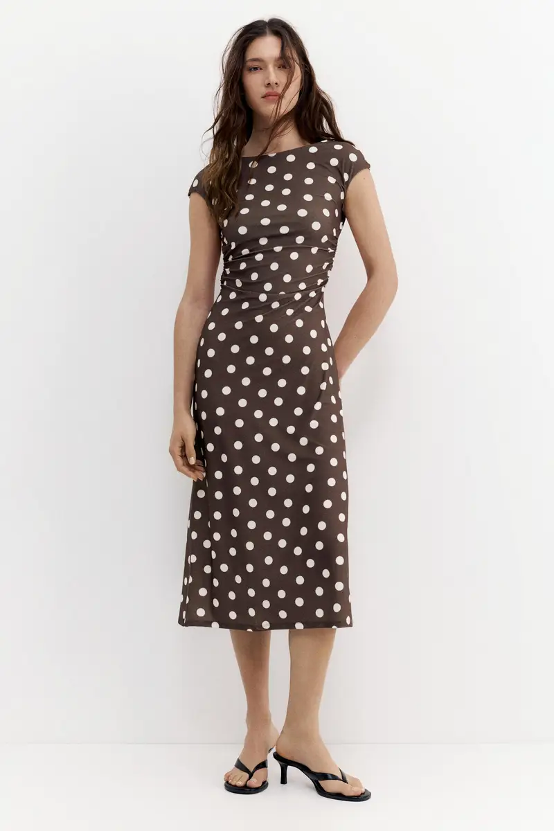 Vestito Midi Con Schiena Scoperta Stampa 2 miniatura 2