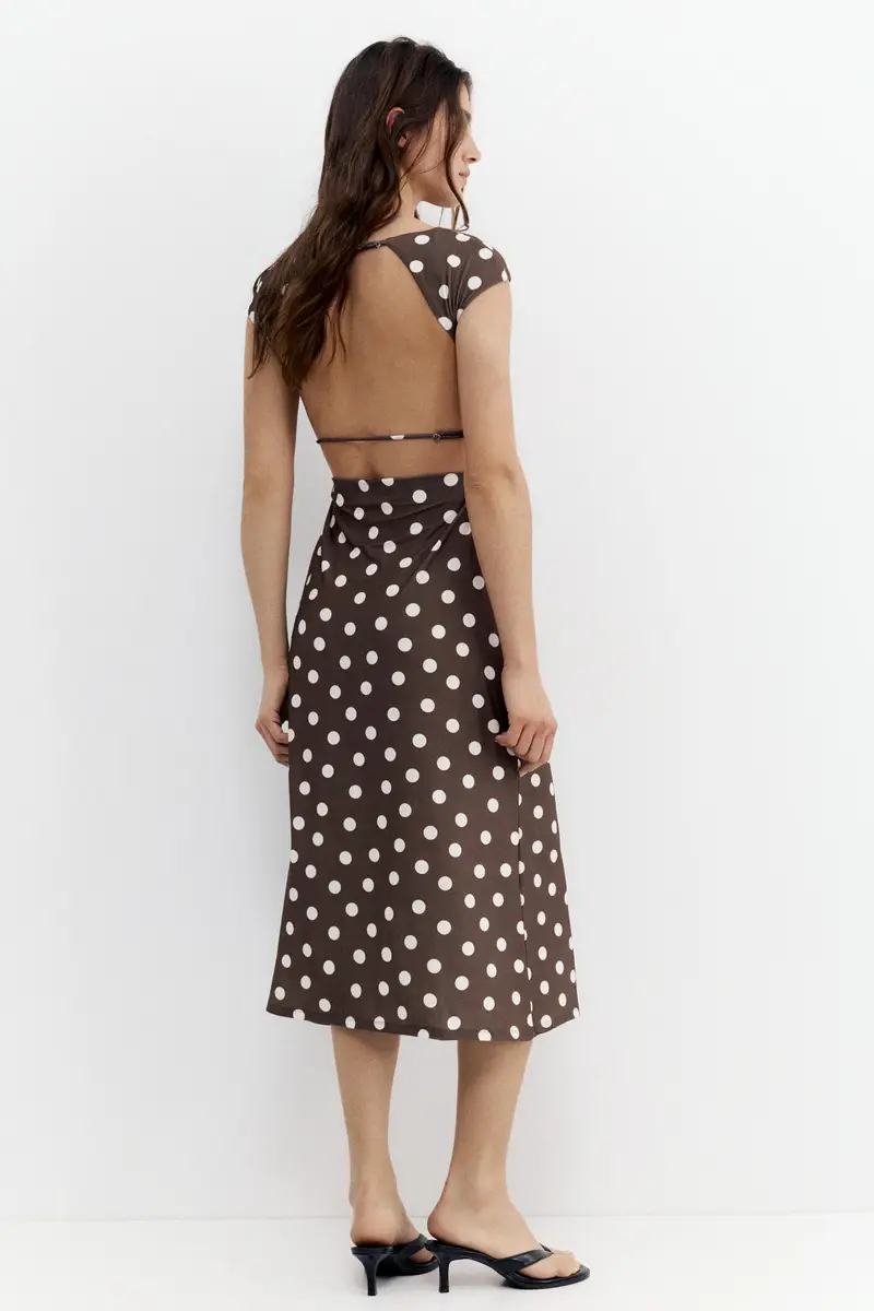 Vestito Midi Con Schiena Scoperta Stampa 2