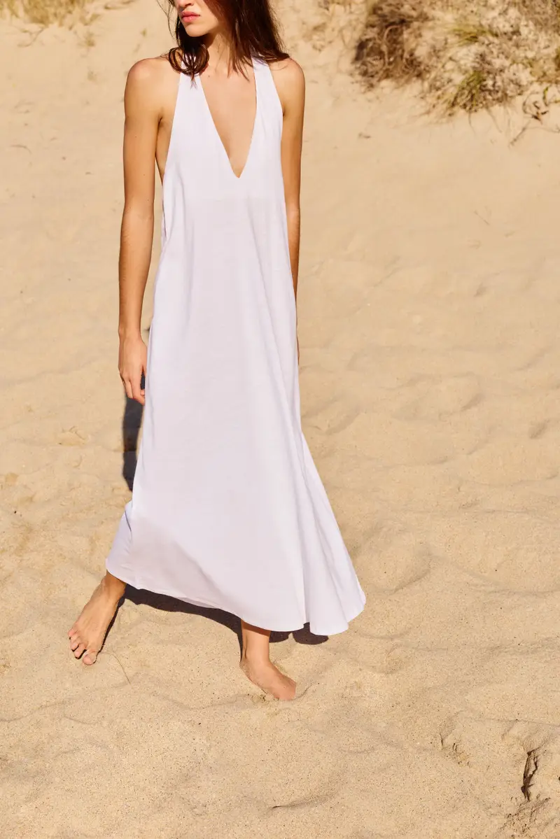 Vestito Midi Halter Bianco