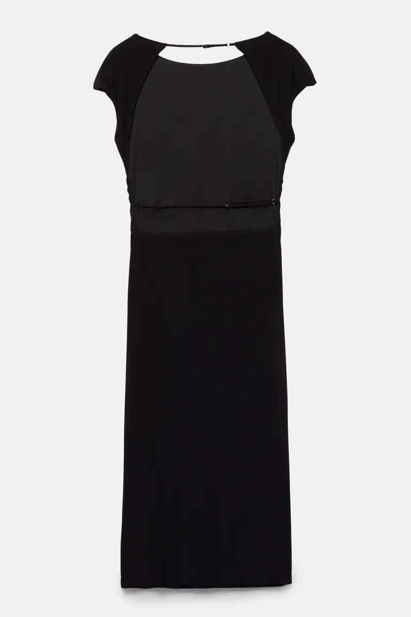 Vestito Midi Manica Intera Nero miniatura 2