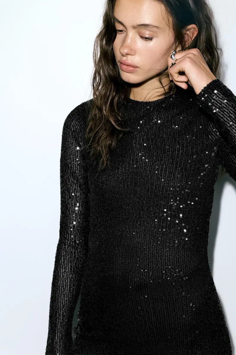 Vestito Nero Paillette miniatura 3