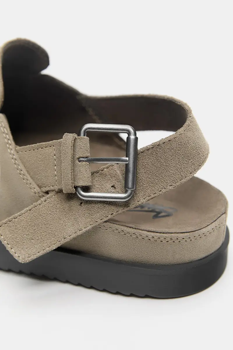 Zoccoli Allacciati In Pelle Stwd Taupe miniatura 3