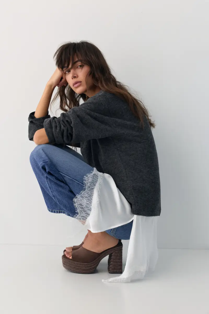 Zoccoli Con Plateau In Iuta Marrone