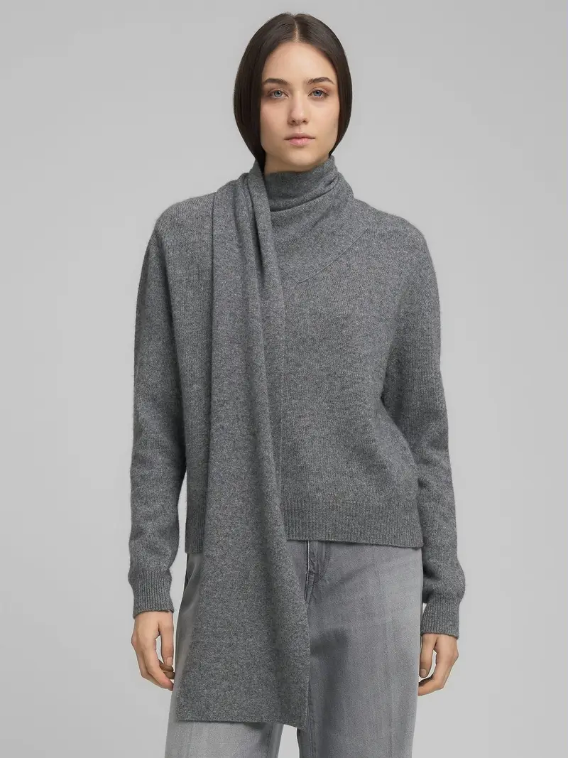 Pullover Con Collo A Sciarpa