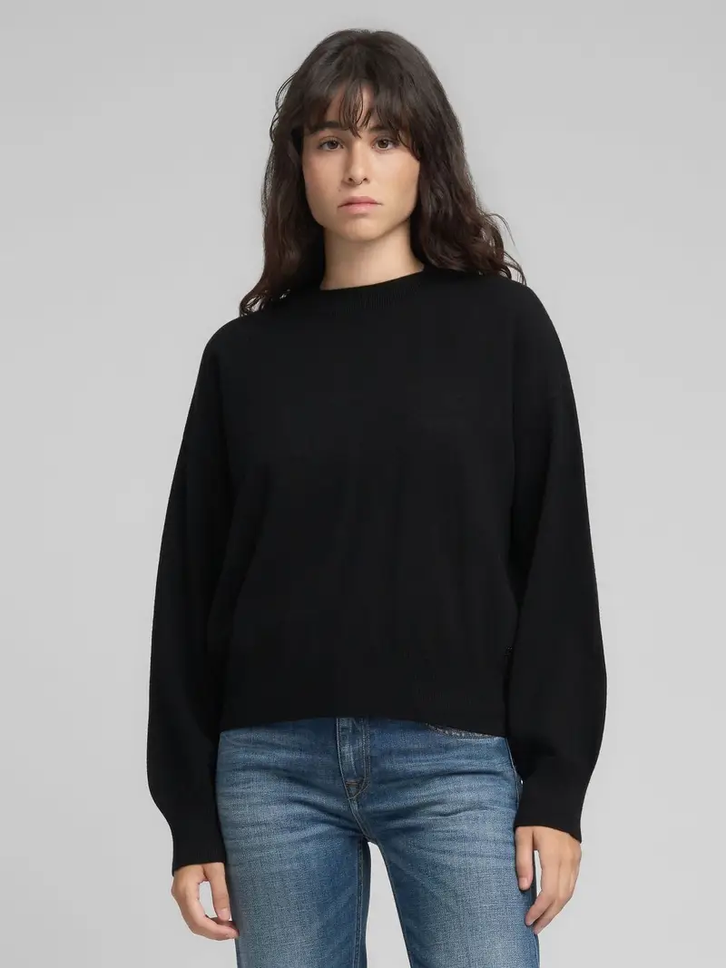 Pullover Girocollo Con Maniche Ampie