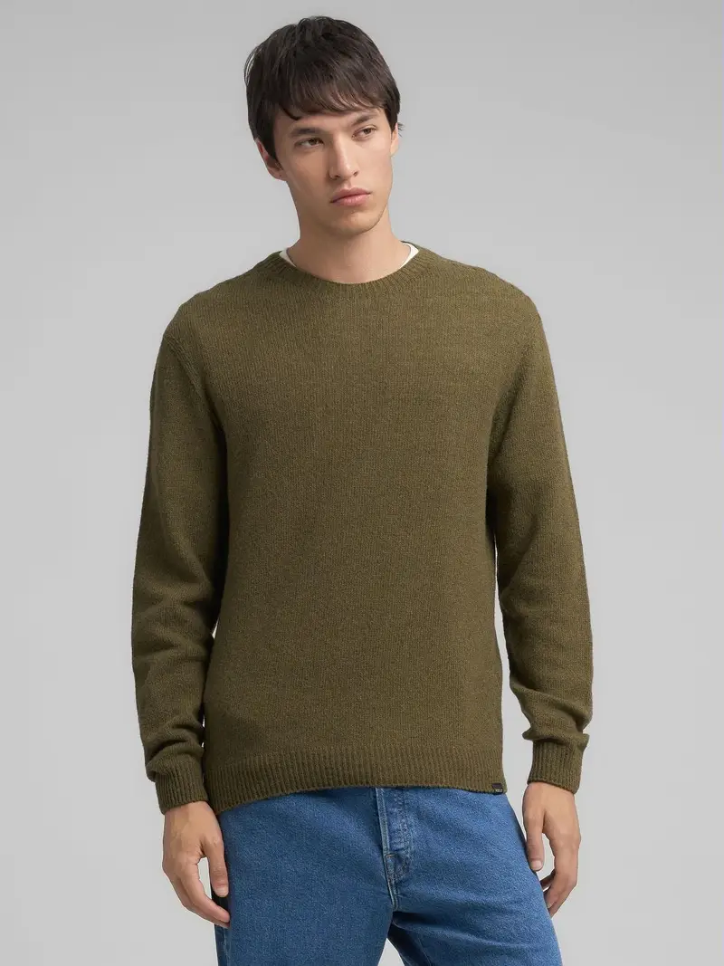 Pullover Girocollo In Misto Lana