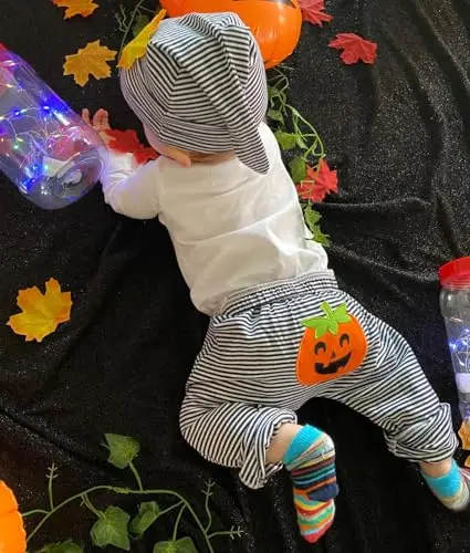 Puluole Costume Halloween Neonato - Vestito Zucca, Tutina, Pagliaccetto, My First Halloween, Abito, Completino miniatura 2