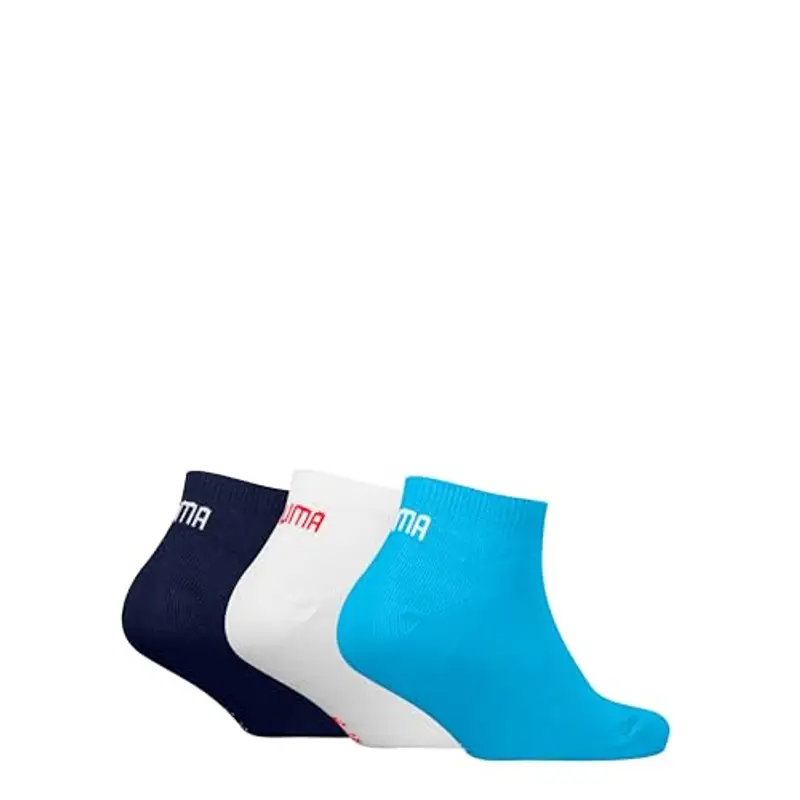 PUMA 194010001 Calzini da Sneaker, Combo Blu, 35-38 (Pacco da 3) Unisex-Bambini e Ragazzi miniatura 2
