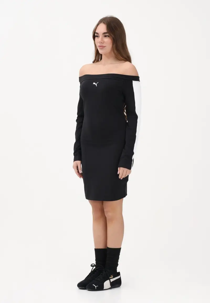 Abito corto T7 nero da donna