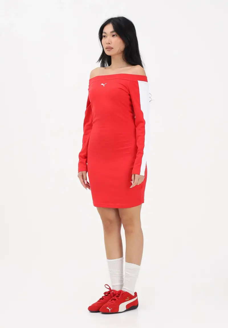 Abito corto T7 rosso da donna