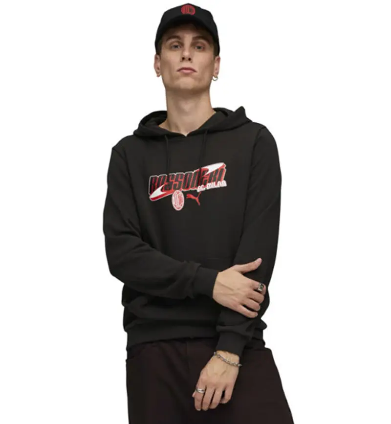 AC Milan FtblCulture M - felpa con cappuccio - uomo Black