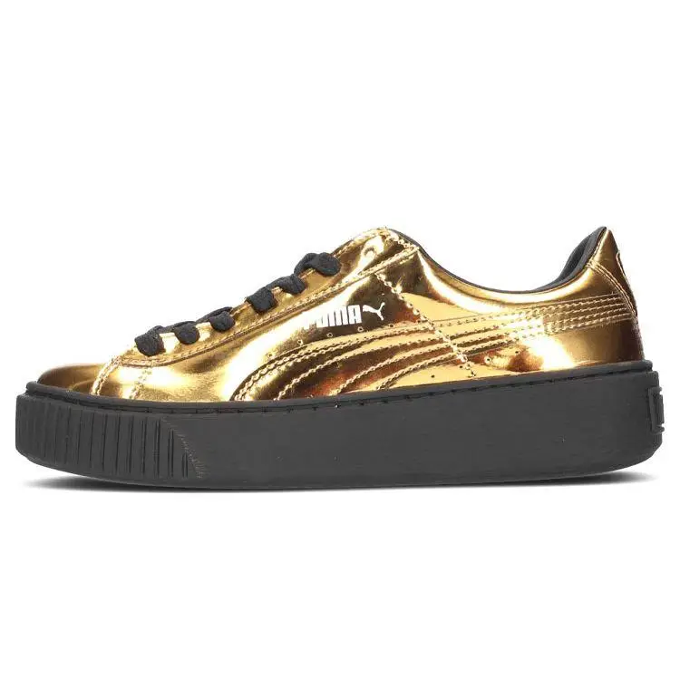 Basket Platform Oro Metallizzato Scarpe da Ginnastica da Donna Nere 362339-04 37 5