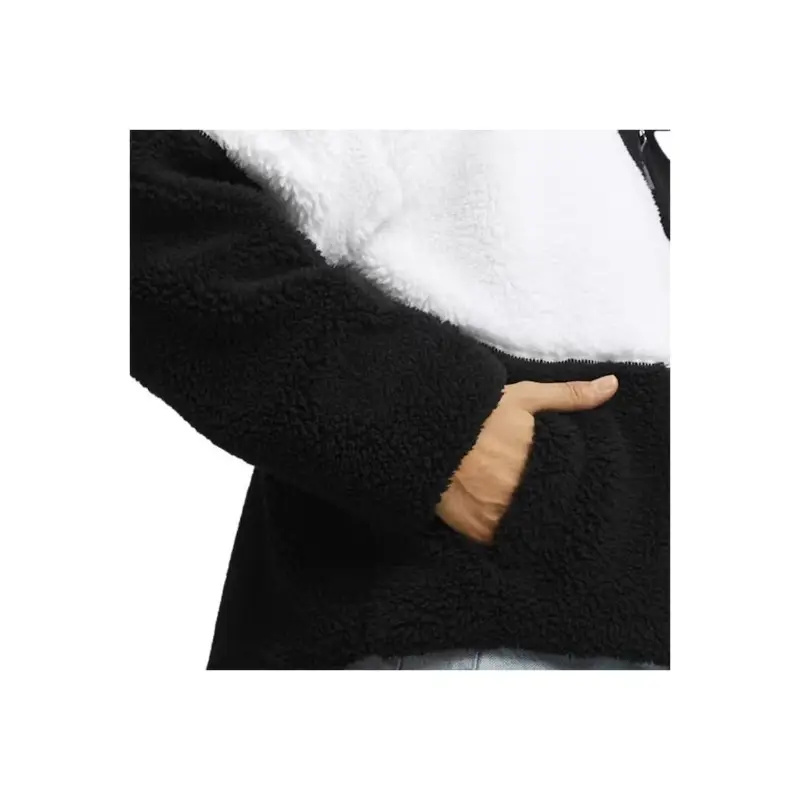 Big Cat Fashion Comodo Morbido Giacca in Pile con Cappuccio da Donna giacche Nero Bianco 678349-01 XL miniatura 2