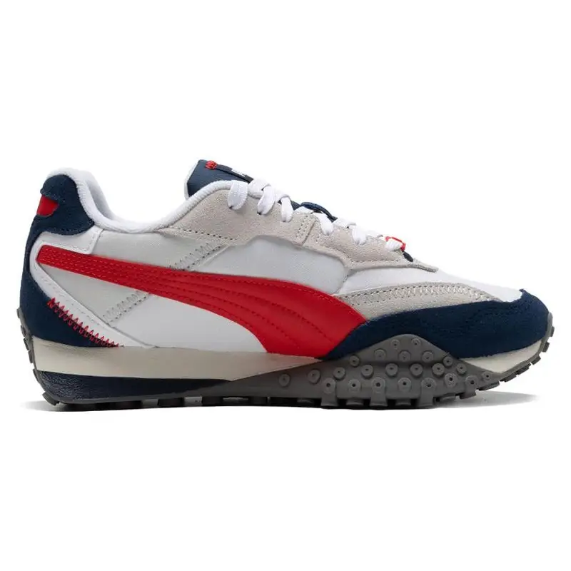 Puma Blacktop Rider Sneakers Unisex Bianco Blu Persiano Rosso miniatura 3