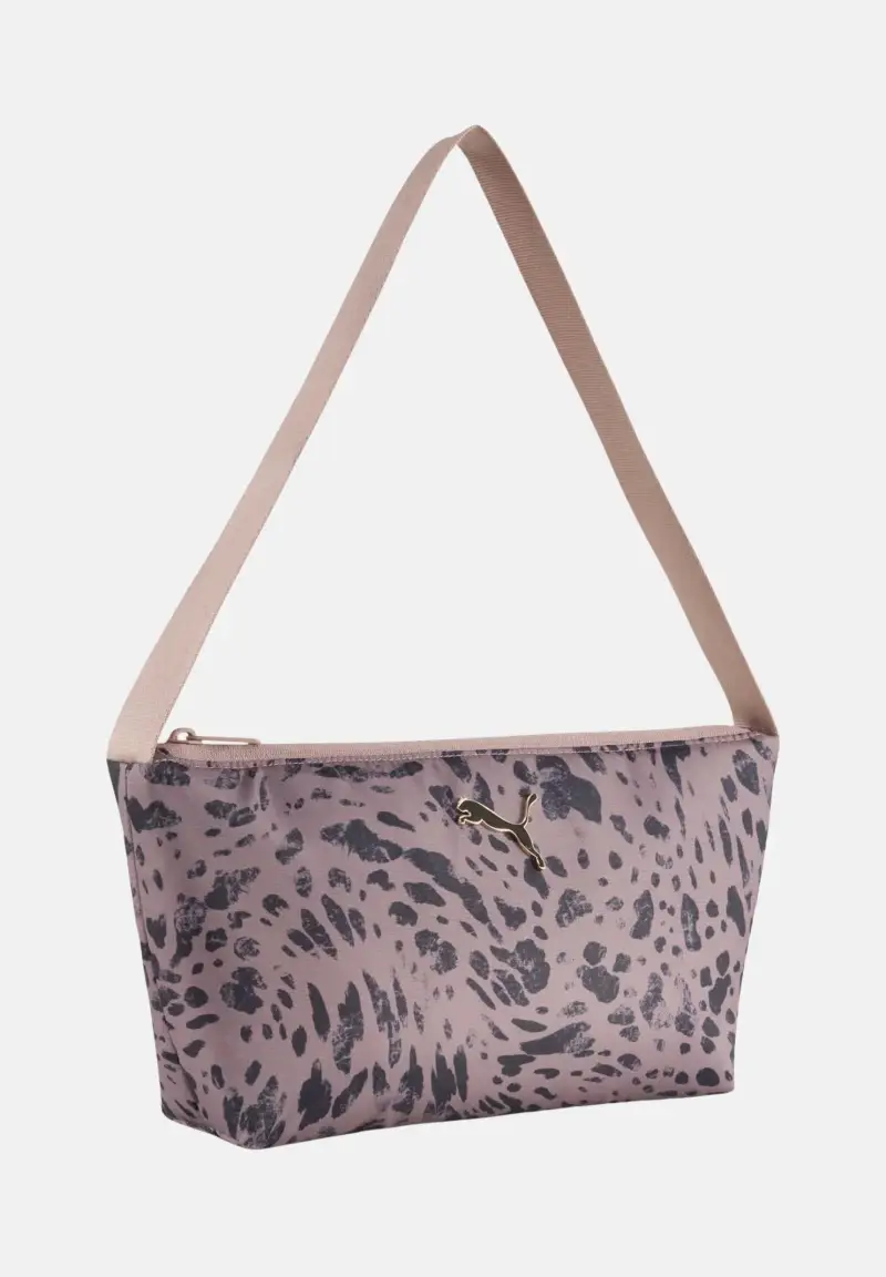 Borsa a spalla rosa da donna con stampa Leo