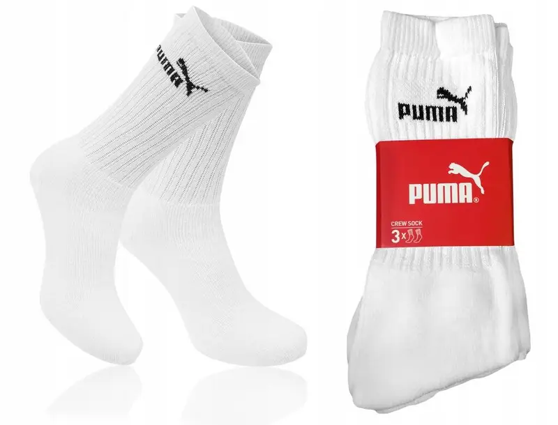 Calzini Puma Crew 3-Pack in Cotone Traspirante Unisex | Puma Bianco