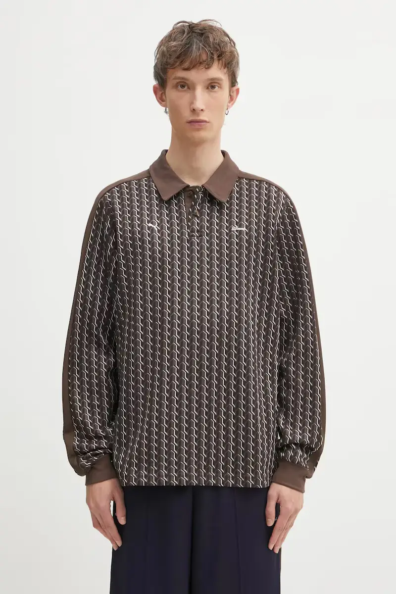 camicia a maniche lunghe PUMA x JJJJOUND colore marrone 635538