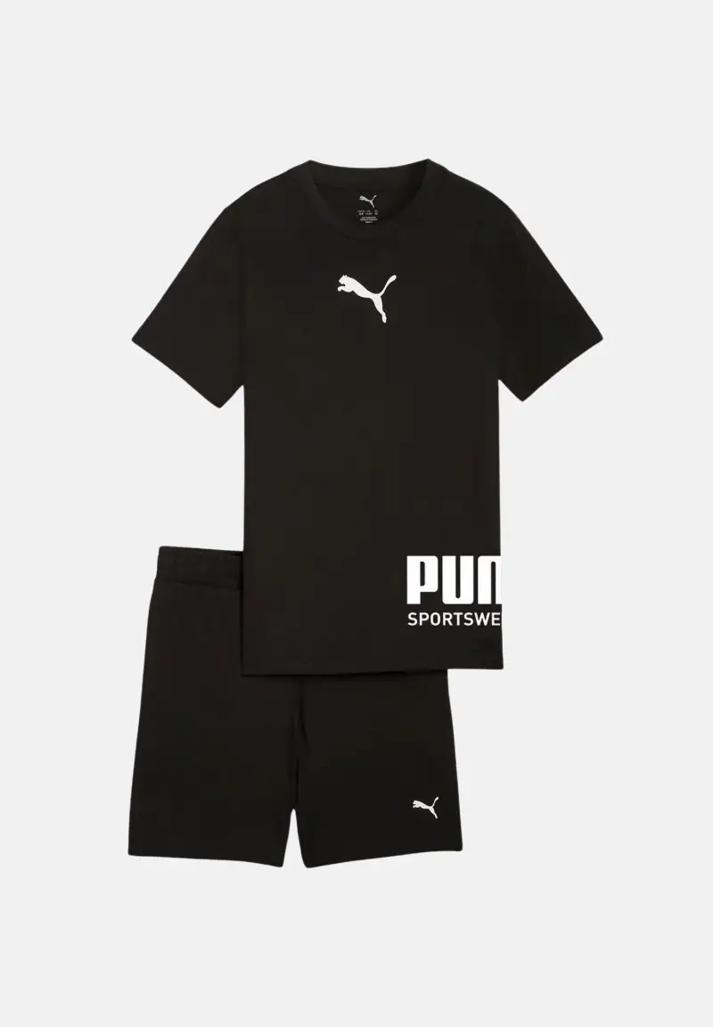 Completino PUMA Sport Graphic Relaxed nero per bambino e bambina